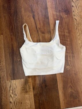 Old Navy Cream Square Neck Crop Tank